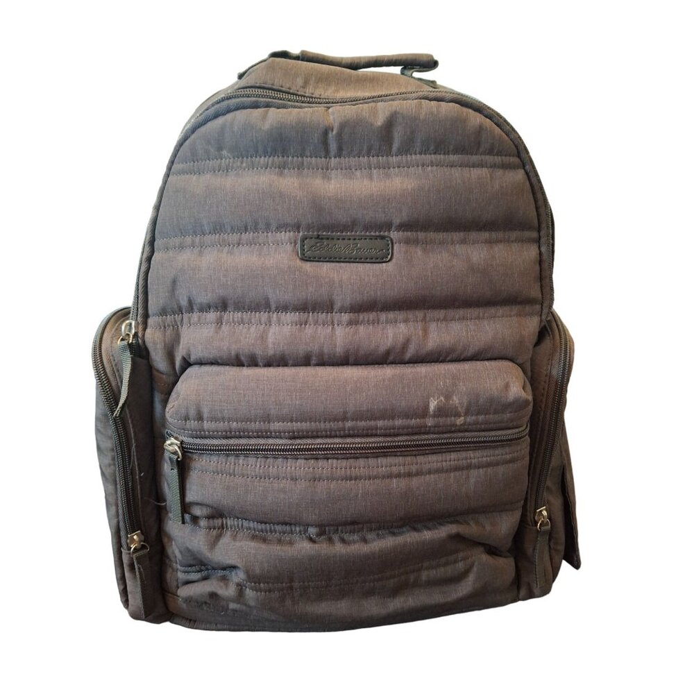 Eddie Bauer Backpack Diaper Bag Gray Multiple Pockets Adjustable Straps